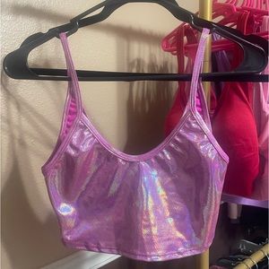 J valentine rave holographic crop top